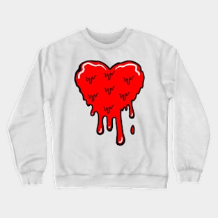 Red Melting Acid Heart Crewneck Sweatshirt